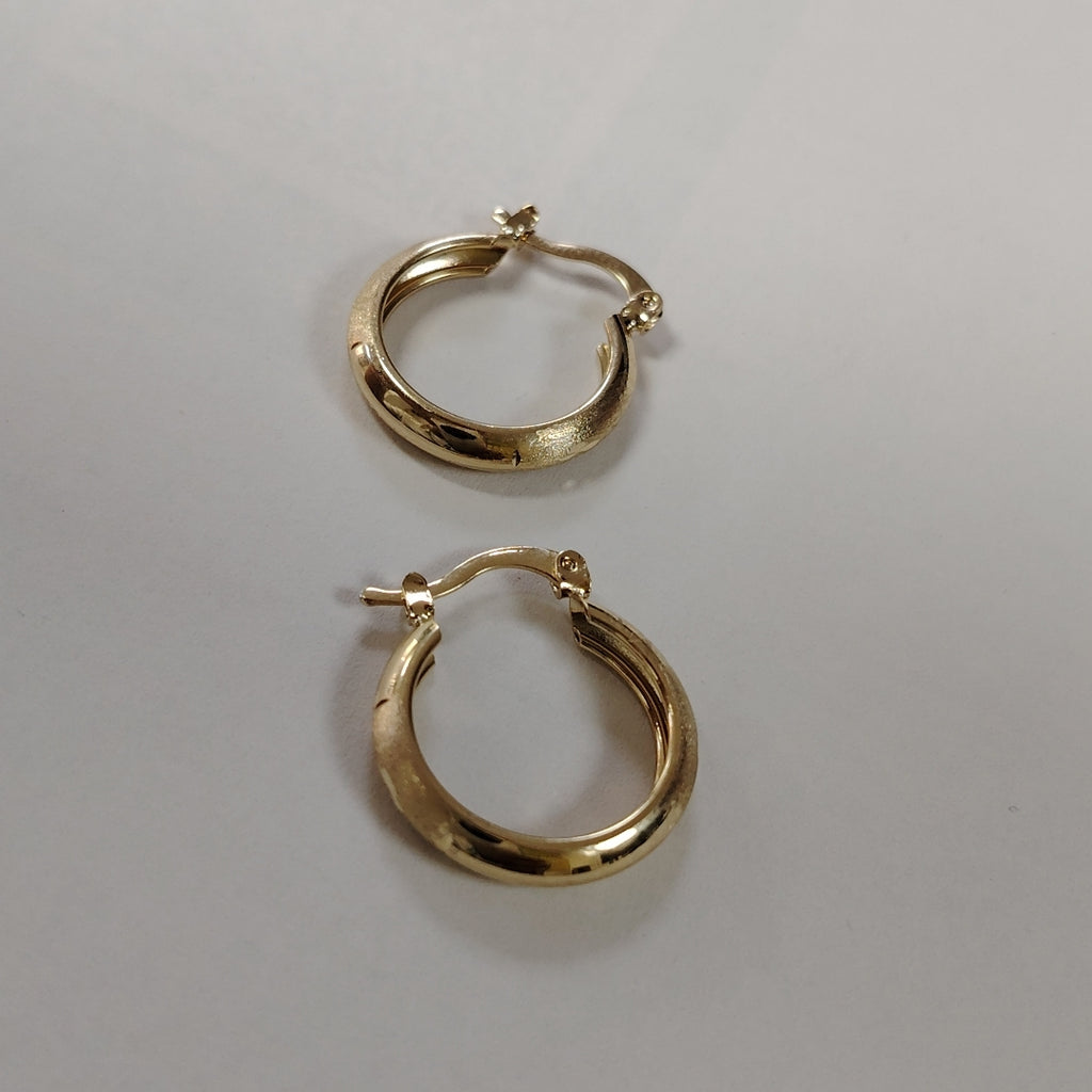 ARETES TEJIDO ARRACADA SATINADA 14K 2.5 GR (NUEVO)