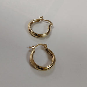 ARETES TEJIDO ARRACADA SATINADA 14K 2.5 GR (NUEVO)