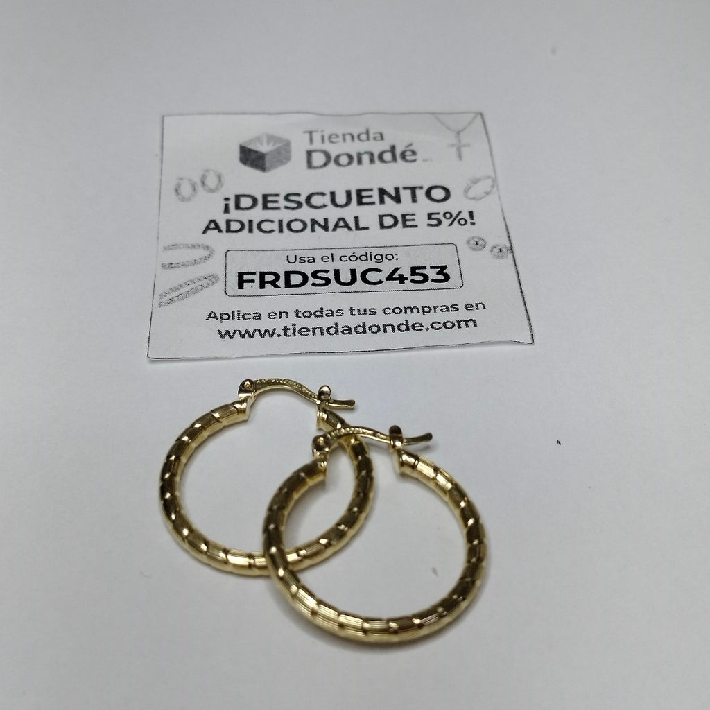 ARETES ARRACADAS LABRADAS 14K 3.3 GR (NUEVO)