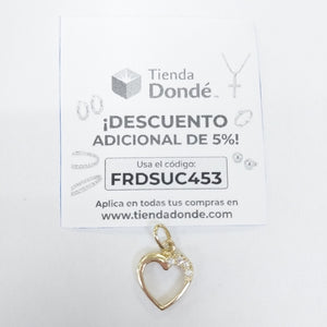 DIJE CORAZON CON CIRCONIAS 14K 1.4 GR (NUEVO)