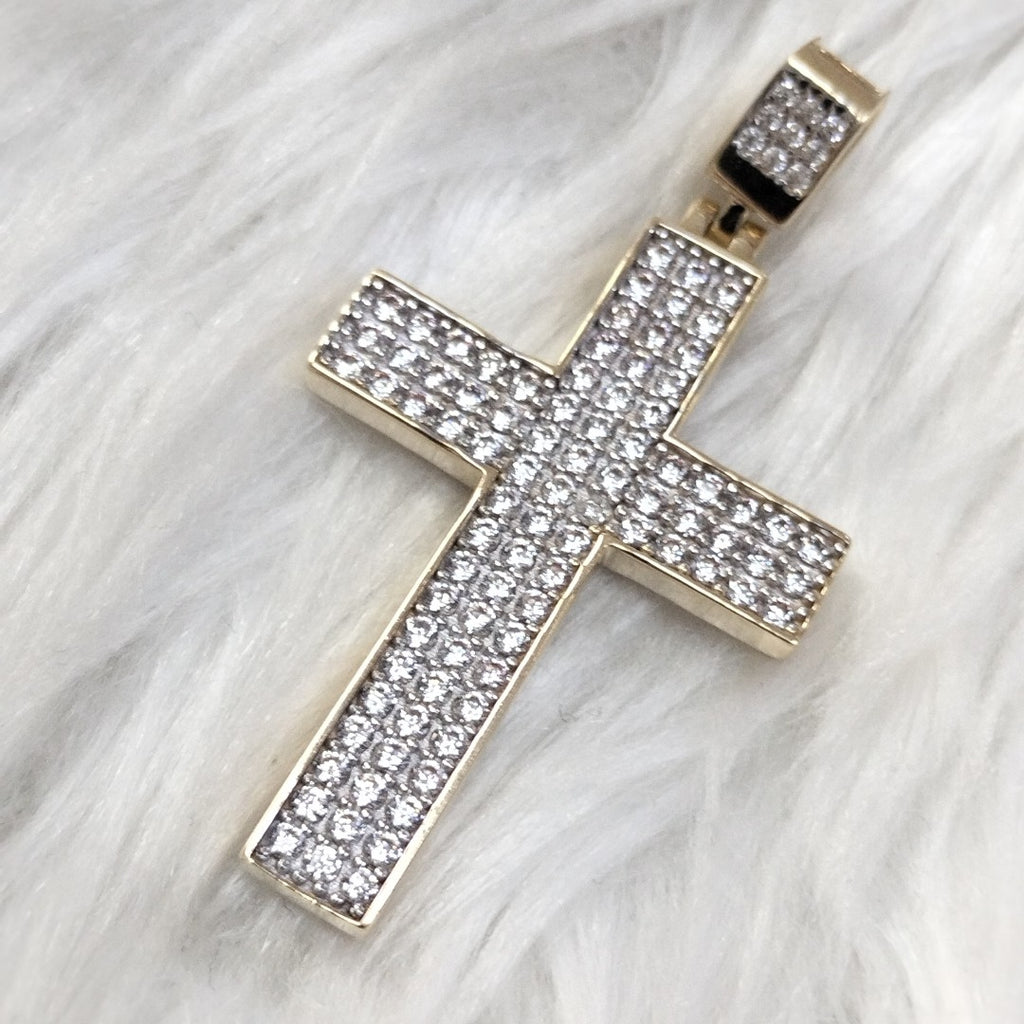 DIJE CRUZ C CIRCONIAS 14K 5.1 GR (NUEVO)