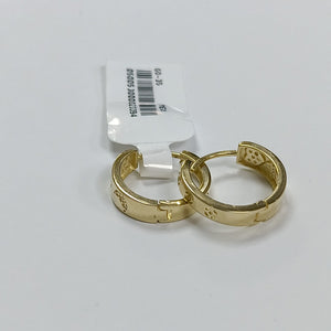 ARETES TEJIDO HUGGIES CON CIRCONIAS 14K 2.9 GR (NUEVO)