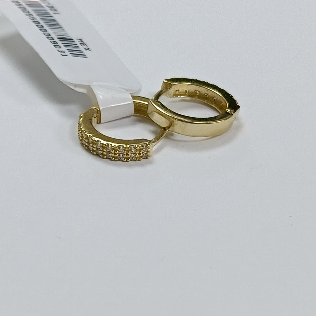 ARETES HUGGIES C CIRCONIA 14K 1.8 GR (NUEVO)