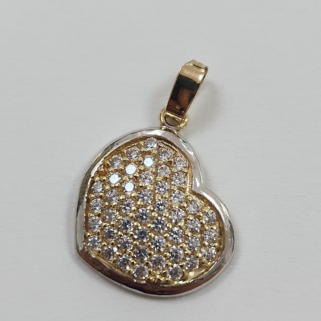 DIJE CORAZON CON CIRCONIAS 14K 1.8 GR (NUEVO)