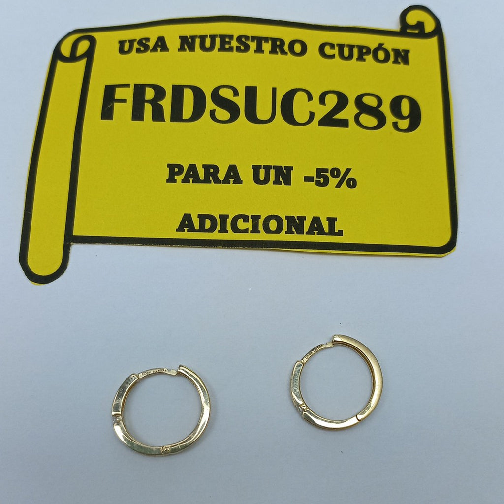 ARETES ARRACADAS LISAS 14K 2.3 GR (NUEVO)