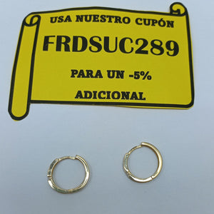 ARETES ARRACADAS LISAS 14K 2.3 GR (NUEVO)