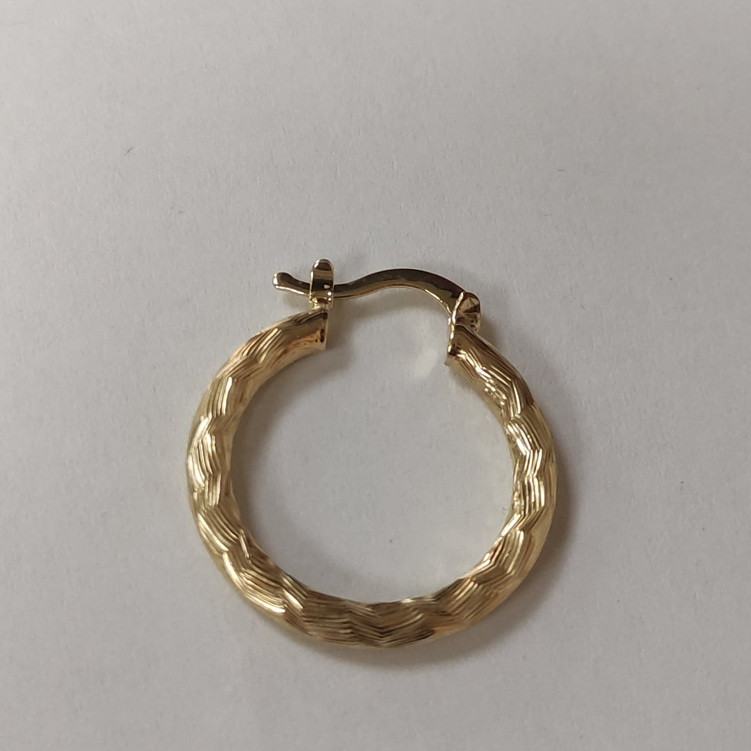 ARETES TEJIDO ARRACADA LABRADA 14K 2.7 GR (NUEVO)