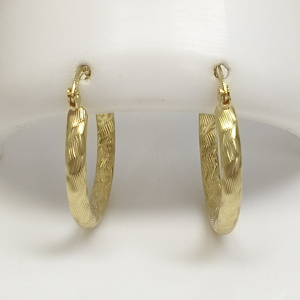 ARETES TEJIDO ARRACADA LABRADA 14K 2.7 GR (NUEVO)