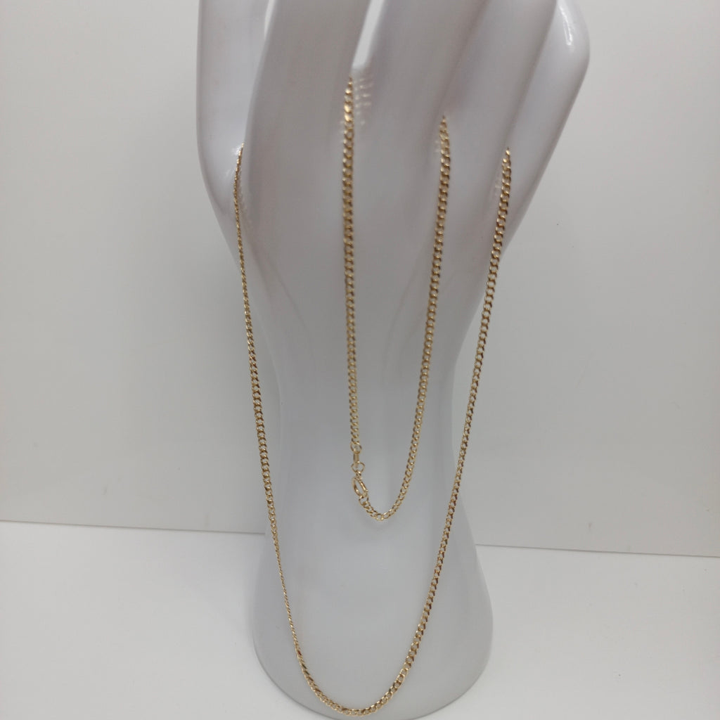 CADENAS TEJIDO BARBADA ORO 10K 55 CM 3.8 GR (NUEVO)