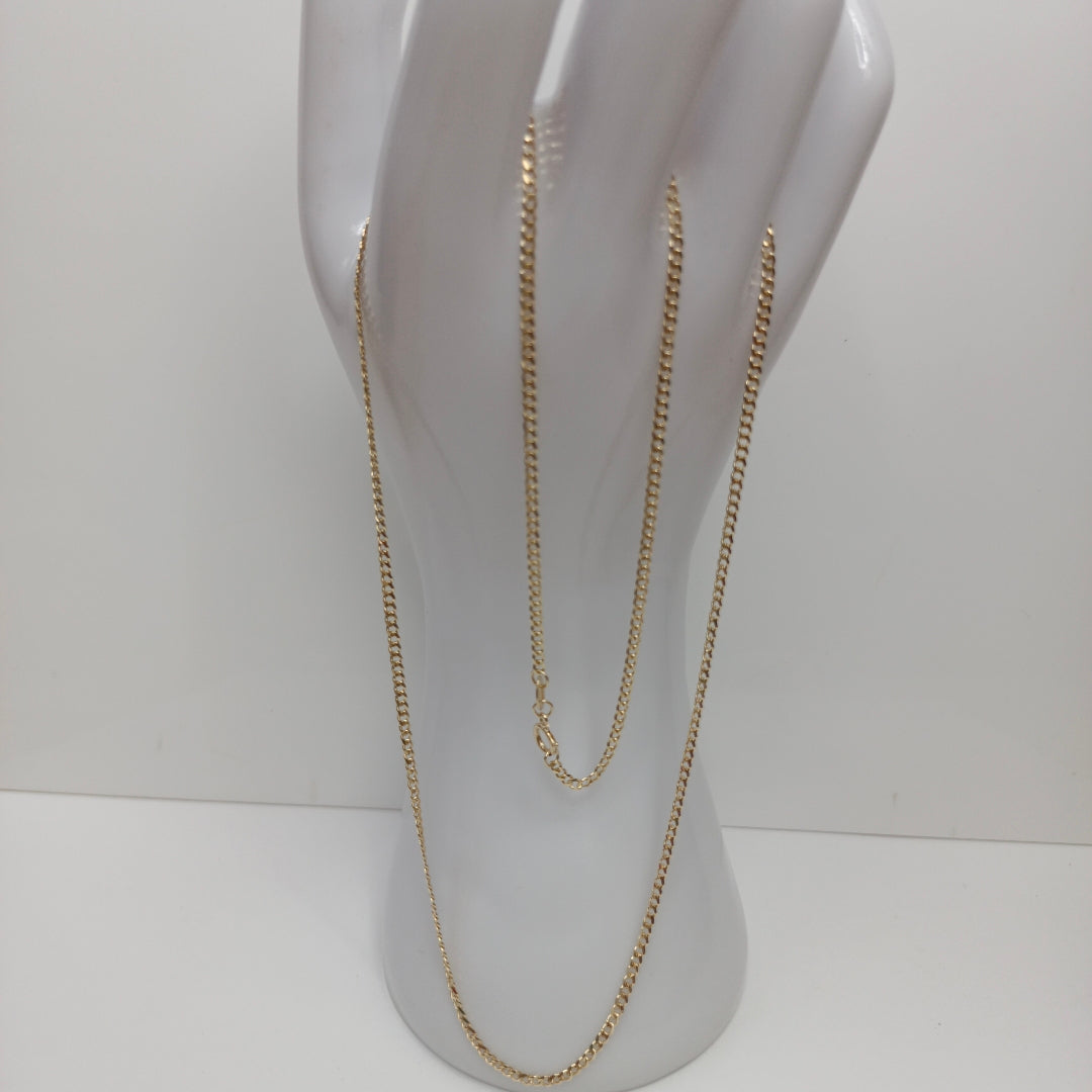 CADENAS TEJIDO BARBADA ORO 10K 55 CM 3.8 GR (NUEVO)