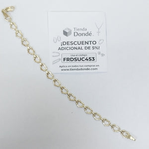 PULSERA ESPECIAL CON CORAZONES 14K 18 CM 4.1 GR (NUEVO)