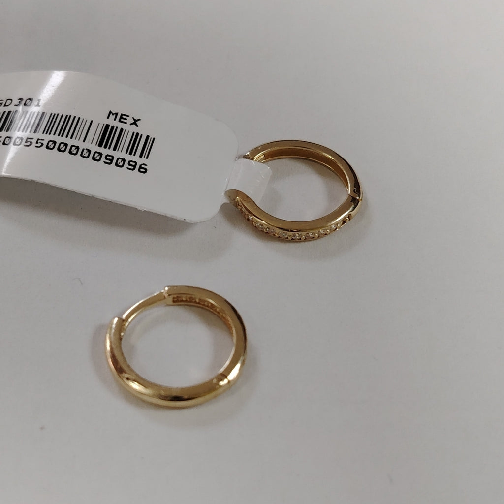 ARETES HUGGIES C CIRCONIA 14K 1.6 GR (NUEVO)