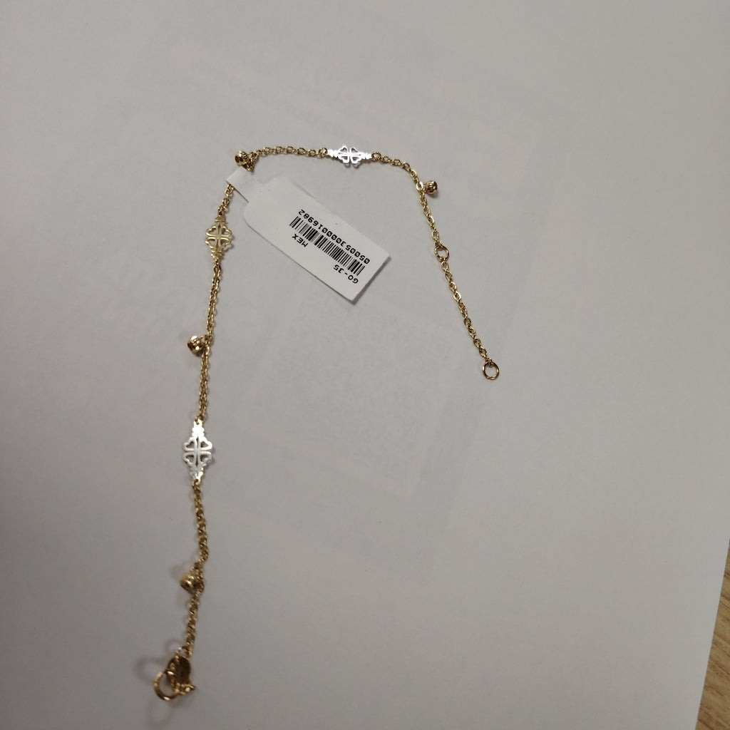 PULSERA ESPECIAL CON TREBOL 14K 18 CM 1.9 GR (NUEVO)