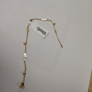 PULSERA ESPECIAL CON TREBOL 14K 18 CM 1.9 GR (NUEVO)
