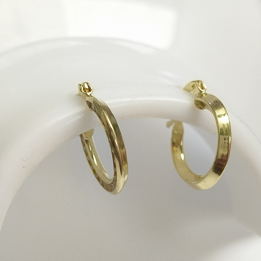 ARETES ARRACADAS CON CIRCONIAS 14K 2.3 GR (NUEVO)