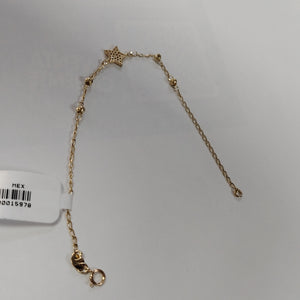 PULSERA ESPECIAL CON ESTRELLA Y CIRCONIAS 14K 18 CM 1.4 GR (NUEVO)