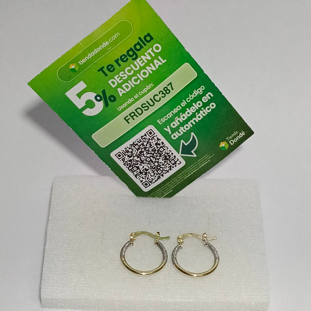 ARETES ARRACADAS COMBINADAS 14K 1.1 GR (NUEVO)