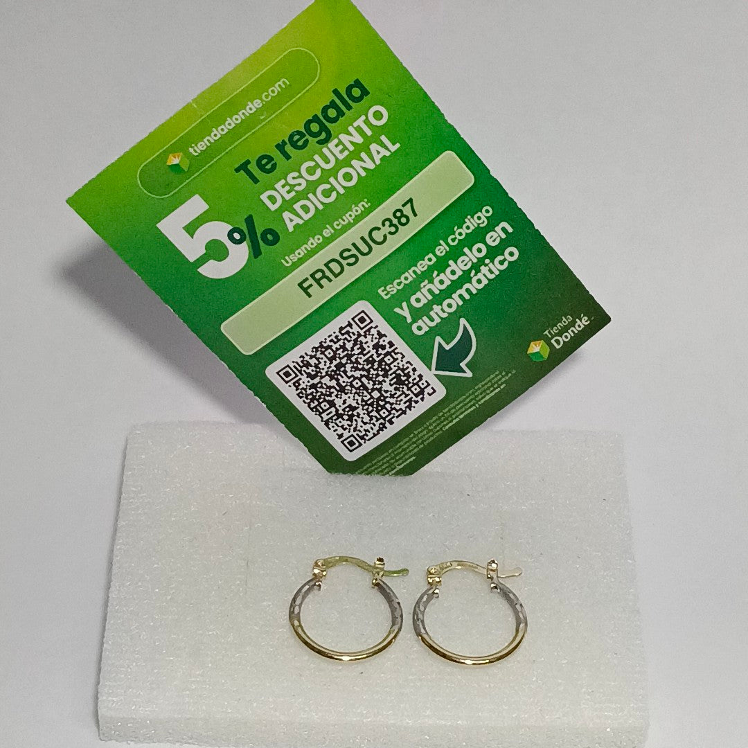 ARETES ARRACADAS COMBINADAS 14K 1.1 GR (NUEVO)