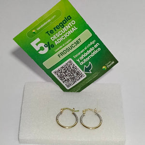 ARETES ARRACADAS COMBINADAS 14K 1.1 GR (NUEVO)
