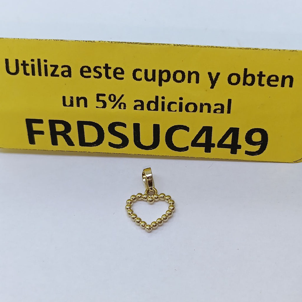 DIJE CORAZON CON CIRCONIAS 10K 0.5 GR (NUEVO)