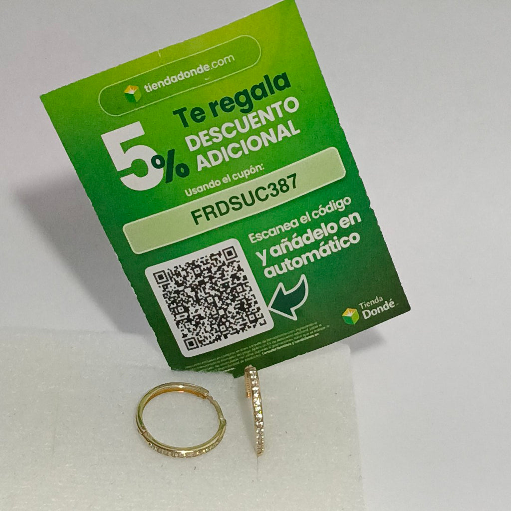 ARETES ARRACADAS C CIRCONIAS 14K 2 GR (NUEVO)