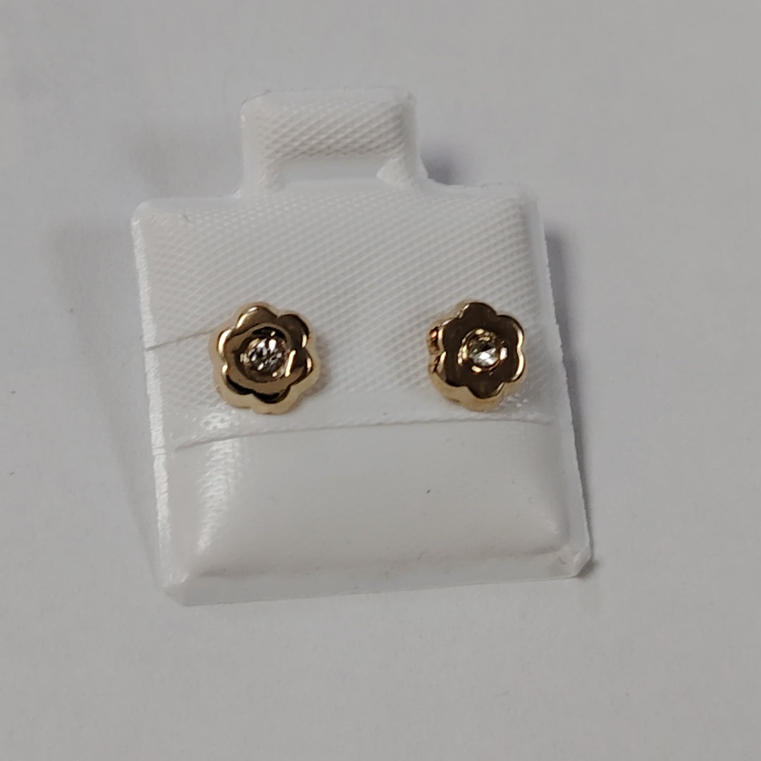 BROQUELES BROQUEL FIG FLOR C CIRCONIA 14K 0.2581 GR (NUEVO)
