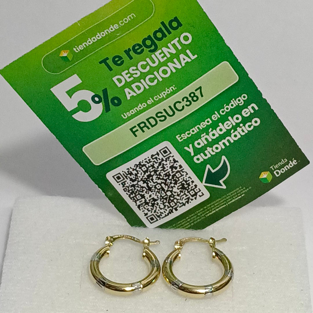 ARETES ARRACADAS COMBINADAS 14K 1.7 GR (NUEVO)