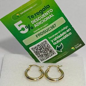 ARETES ARRACADAS COMBINADAS 14K 1.7 GR (NUEVO)