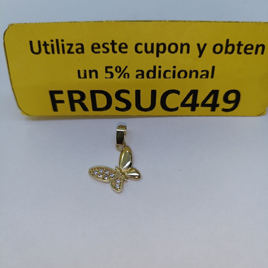 DIJE MARIPOSA CON CIRCONIAS 10K 0.9 GR (NUEVO)