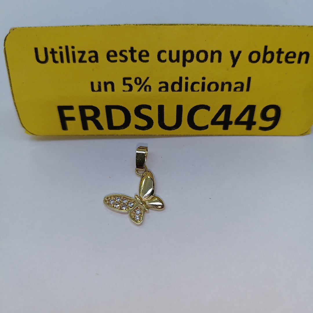 DIJE MARIPOSA CON CIRCONIAS 10K 0.9 GR (NUEVO)