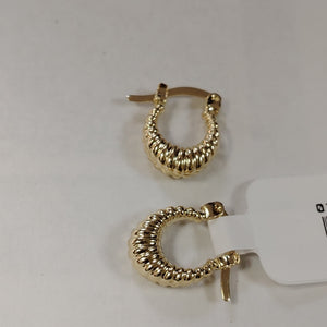 ARETES ARRACADA ESTRIADAS 14K 1.1 GR (NUEVO)