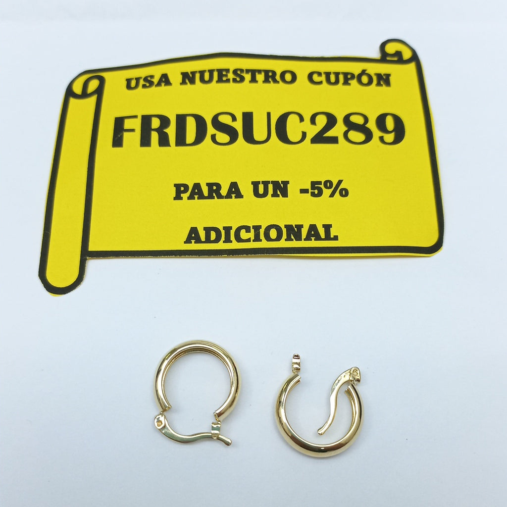 ARETES TEJIDO ARRACADAS LISAS 14K 2.1 GR (NUEVO)