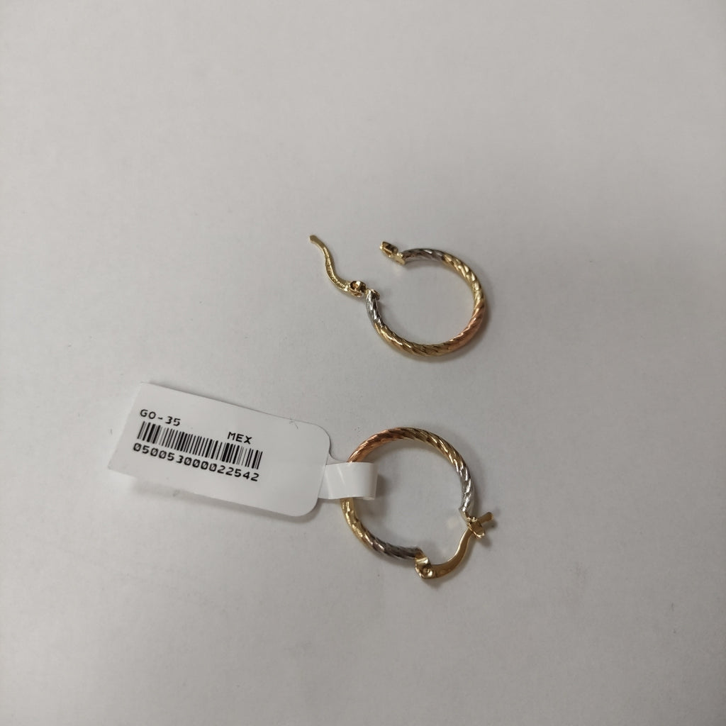 ARETES TEJIDO ARRACADAS TZL COMBINADAS 14K 1.8 GR (NUEVO)