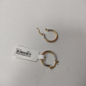 ARETES TEJIDO ARRACADAS TZL COMBINADAS 14K 1.8 GR (NUEVO)