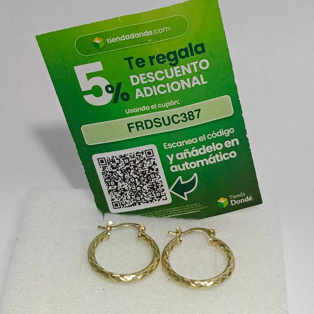 ARETES ARRACADAS LABRADAS 14K 2.2 GR (NUEVO)