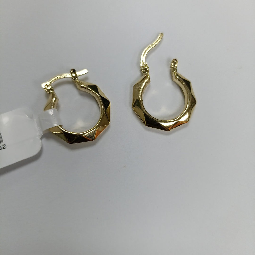 ARETES TEJIDO ARRACADAS FACETADAS 14K 1.8 GR (NUEVO)