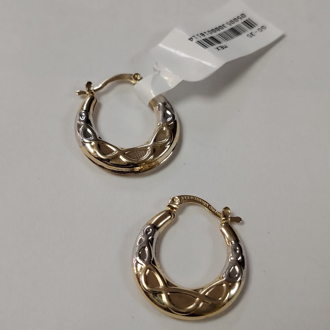 ARETES ARRACADAS COMBINADAS CON INFINITO 14K 2.2 GR (NUEVO)