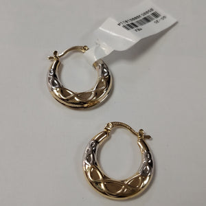 ARETES ARRACADAS COMBINADAS CON INFINITO 14K 2.2 GR (NUEVO)