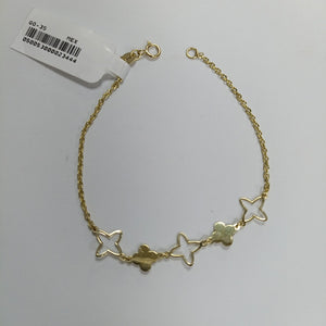 PULSERA TEJIDO ESP CON TREBOL 14K 18 CM 1.5 GR (NUEVO)