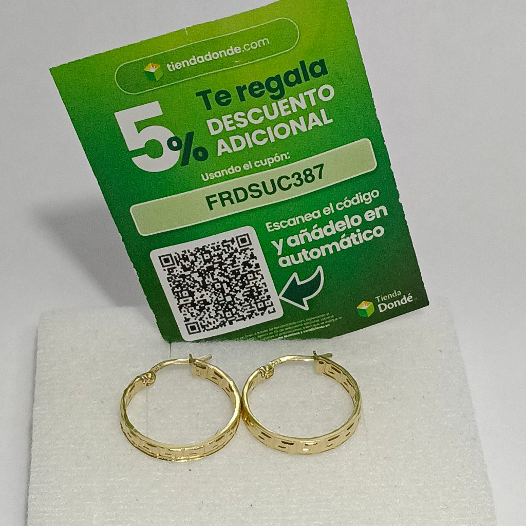 ARETES ARRACADA CON GRECAS 14K 2 GR (NUEVO)