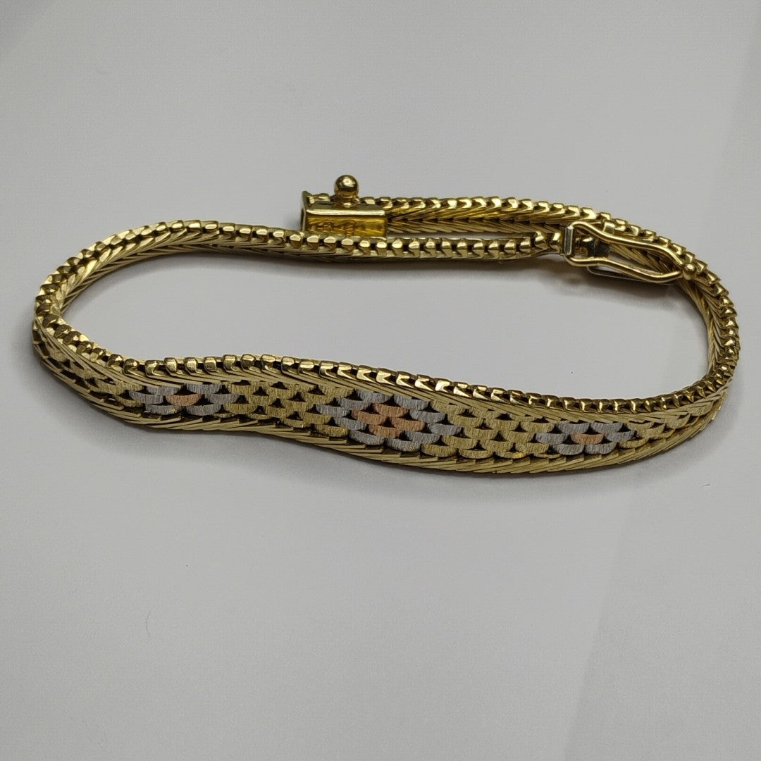 PULSERA ORO, ORO COMBINADO 14 K 12.7 GRMS (SEMINUEVO)