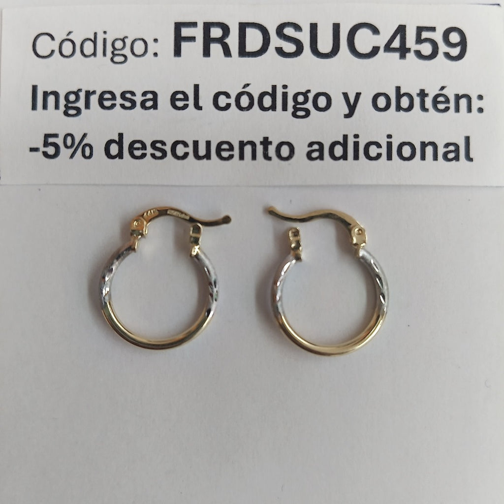 ARETES ARRACADAS COMBINADAS 14K 1.2 GR (NUEVO)
