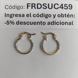 ARETES ARRACADAS COMBINADAS 14K 1.2 GR (NUEVO)