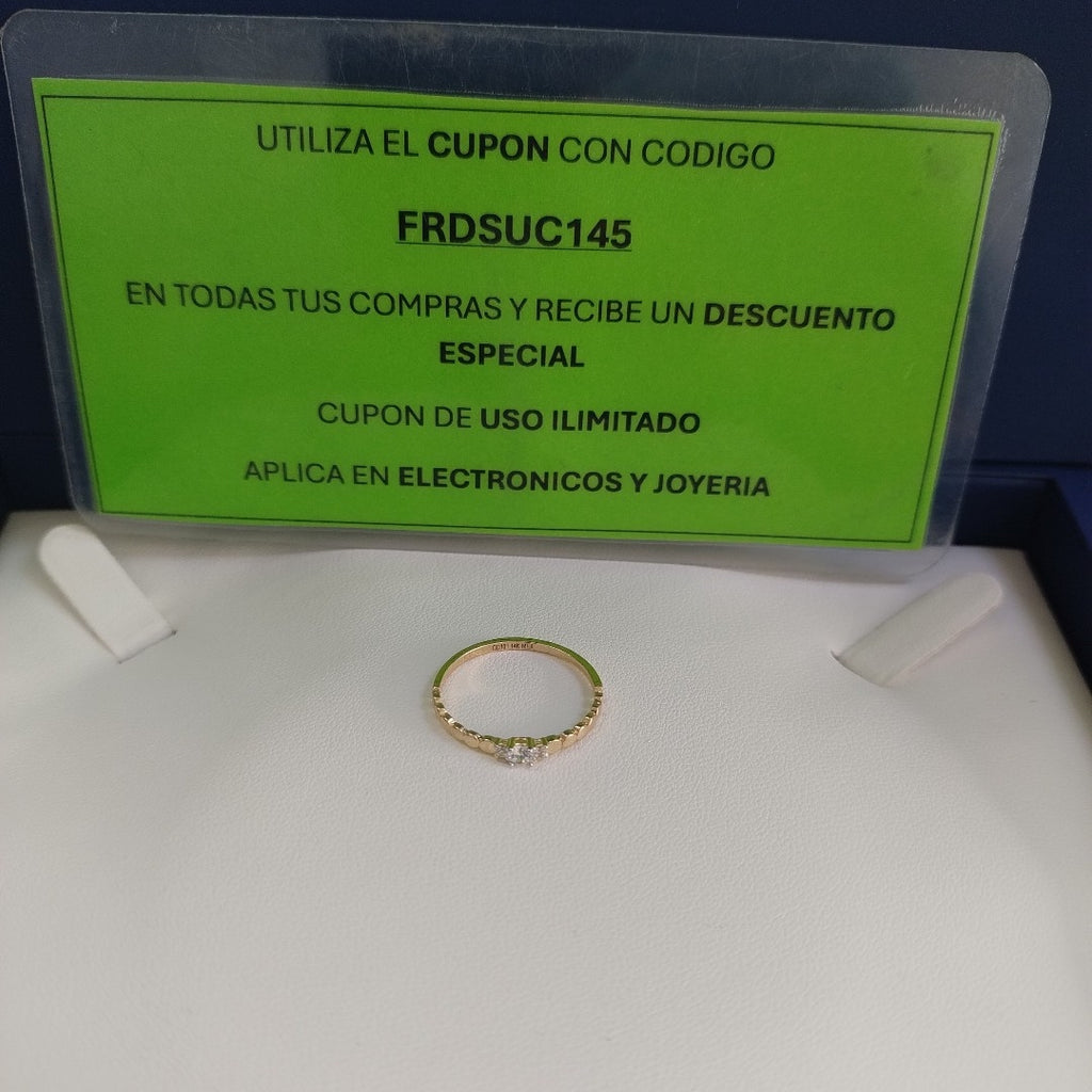 ANILLO ANILLITO C CIRCONIAS 14K 6.5 TALLA 1.1 GR (NUEVO)