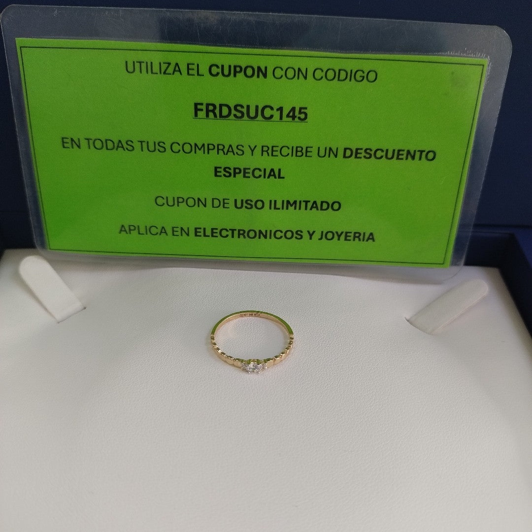 ANILLO ANILLITO C CIRCONIAS 14K 6.5 TALLA 1.1 GR (NUEVO)