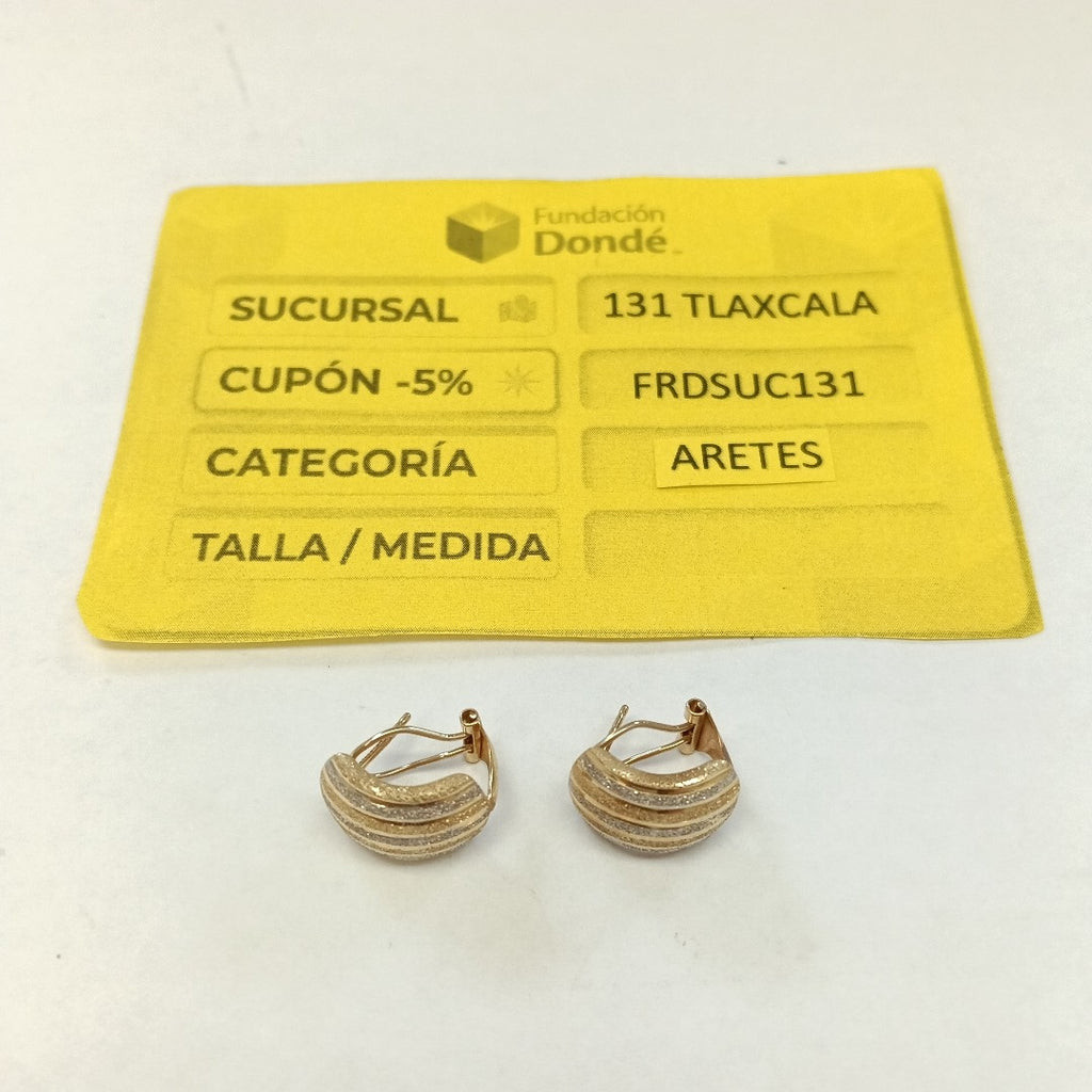 ARETES PAR ORO 14 K 2,10 GRMS (SEMINUEVO)