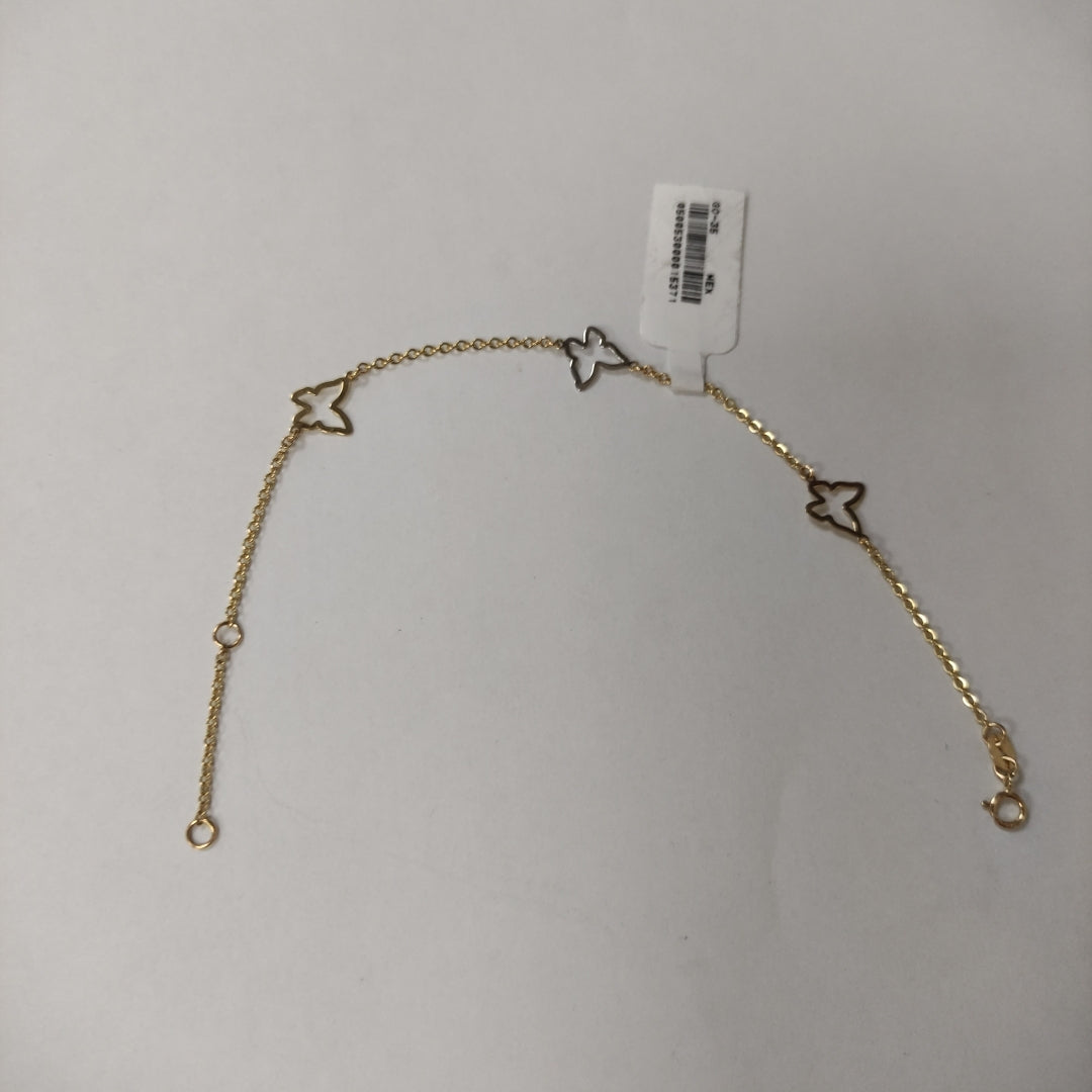 PULSERA ESPECIAL C MARIPOSAS 14K 18 CM 1.7 GR (NUEVO)