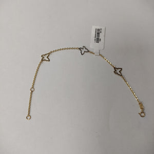 PULSERA ESPECIAL C MARIPOSAS 14K 18 CM 1.7 GR (NUEVO)