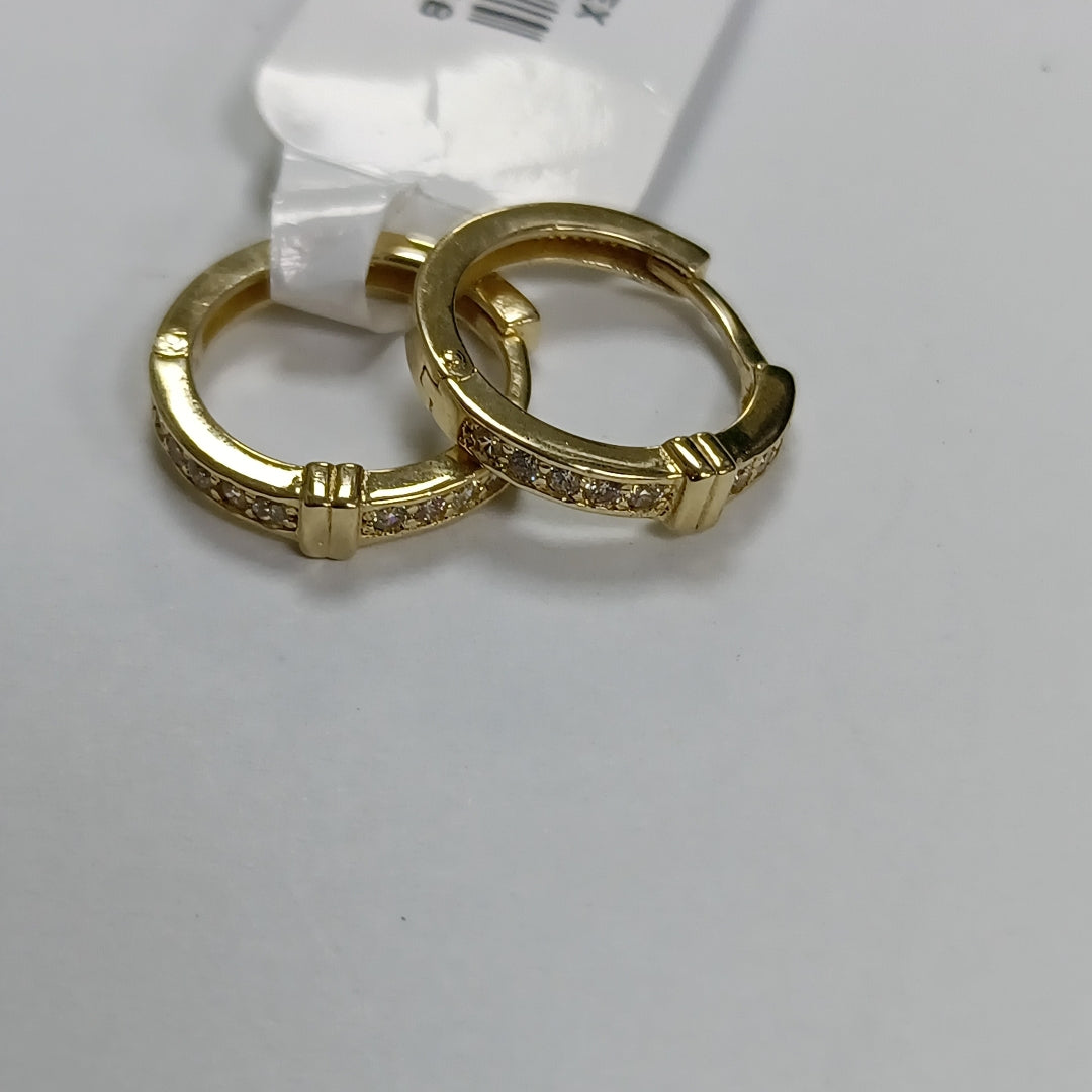 ARETES HUGGIES C CIRCONIA 14K 2 GR (NUEVO)