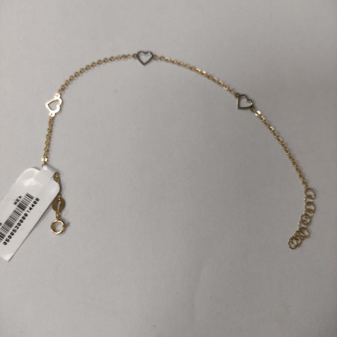 PULSERA ESPECIAL CON CORAZONES 10K 18 CM 1.2 GR (NUEVO)